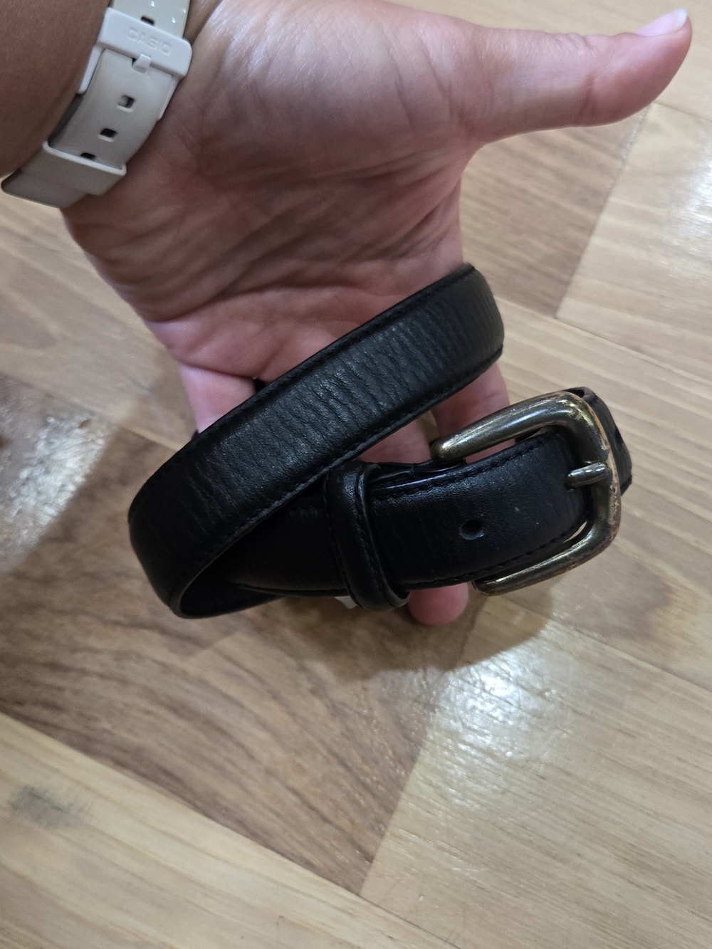 Janie and Jack Black Leather Belt with Size 2T/3T